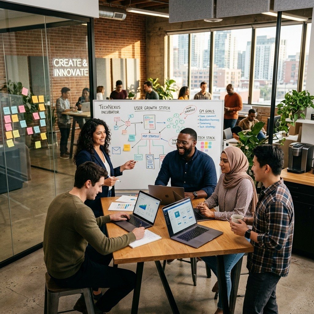 Entrepreneurs collaborating
